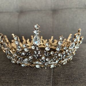 Elegant Gold and Silver Crystal Tiara